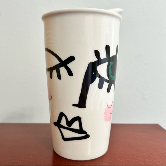 Starbucks Other - Starbucks 2014 Siren Face Ceramic 12 oz Travel Mug with Lid